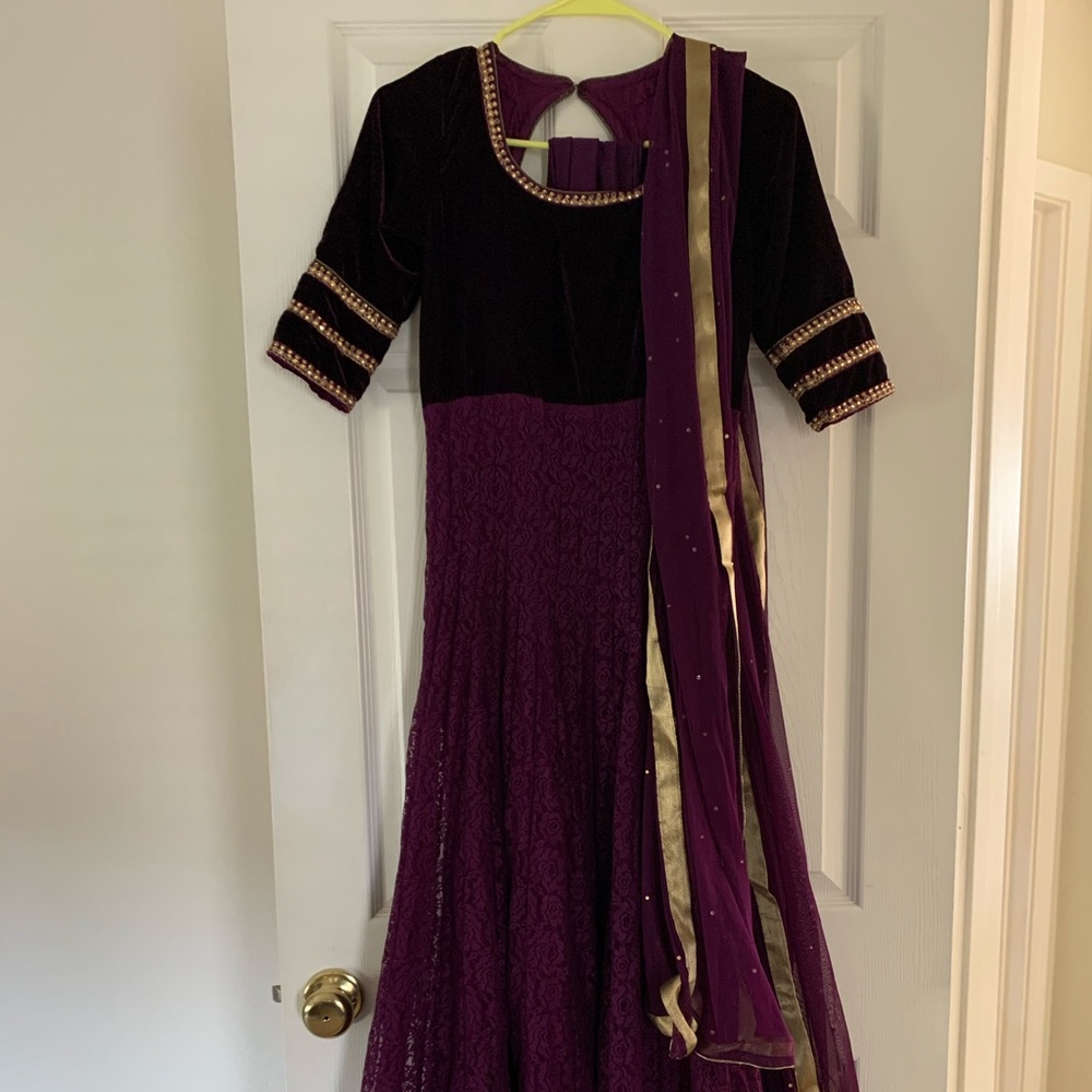Beautiful deep purple anarkali